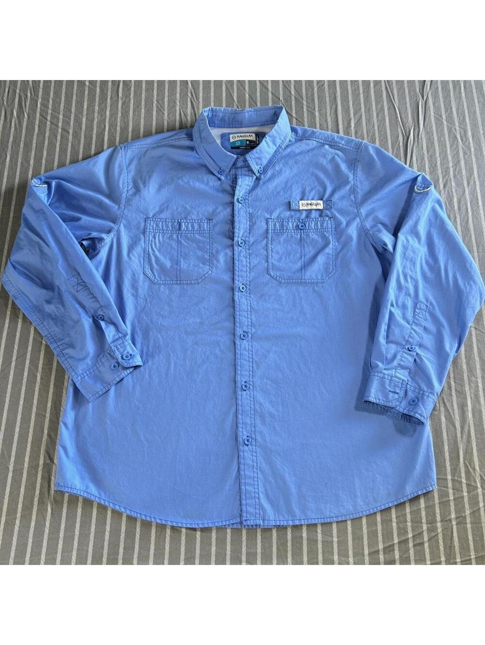 Magellan Outdoors Mag Shield Fish Gear Loose Fit long-sleeve in blue XL